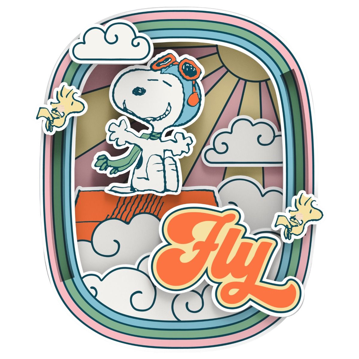 Peanuts™ Snoopy's Pilot Dreams Wooden Magnet