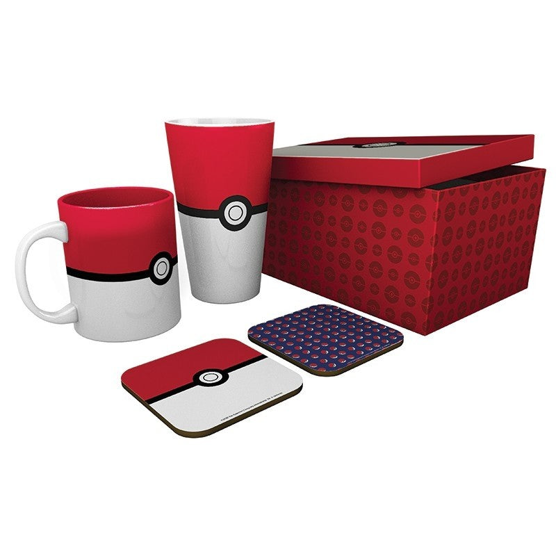 Pokemon Pokeball Mug Glass and Coaster Gift Set