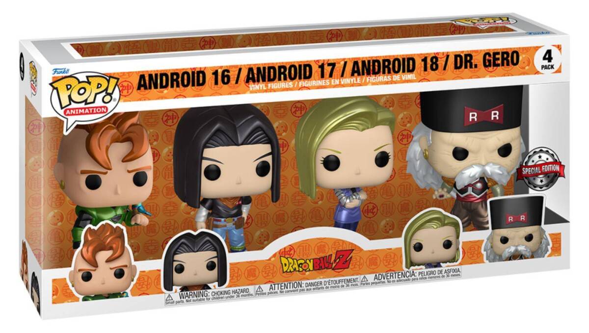 Dragon Ball Z Android 16, Android 17, Android 18 and Dr. Gero Funko Pop! Vinyl Figure 4-Pack