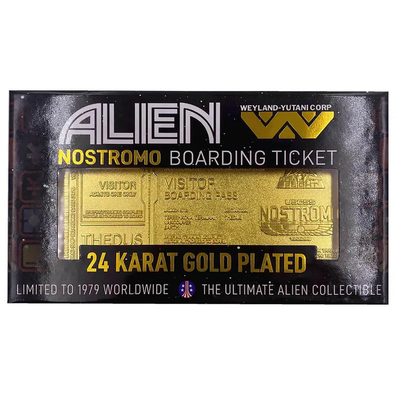 Alien 24K Gold Plated Boarding Ticket Limited Edition Replica
