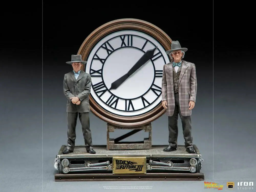 Back to the Future Marty and Doc Clock Duo 1/10 Iron Studio Statue