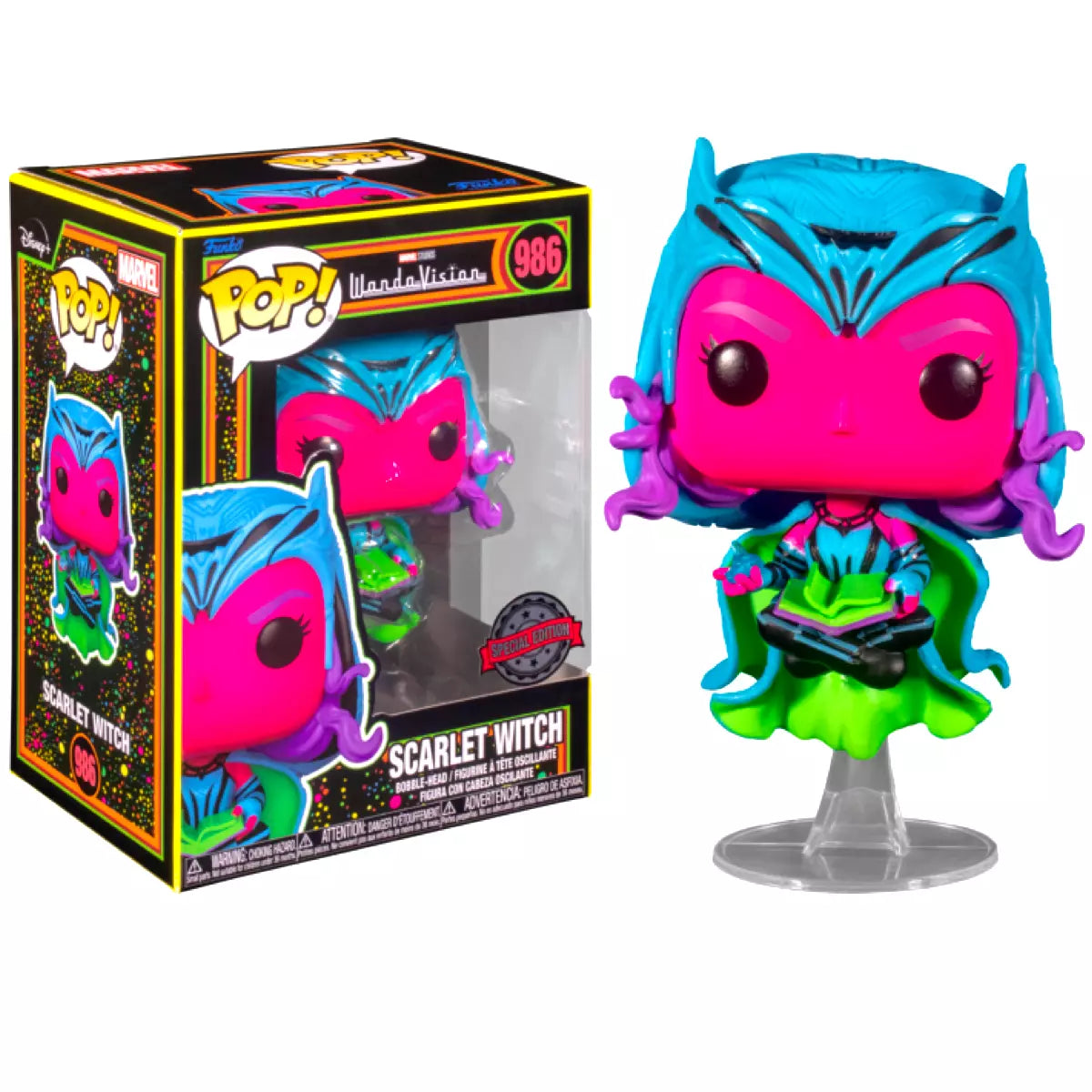 Marvel Wandavision Scarlet Witch (Blackllight) Funko Pop! Vinyl Figure #986