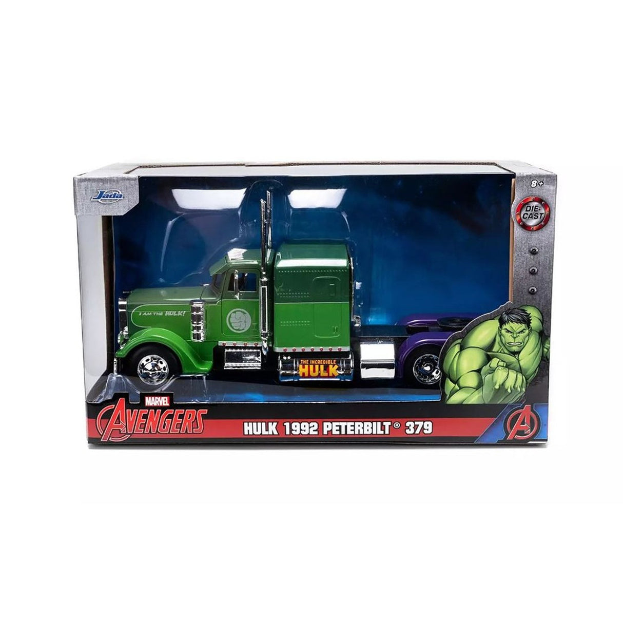 Marvel Avengers Hulk 1992 Peterbilt 379 Jada Die-Cast Metal Truck