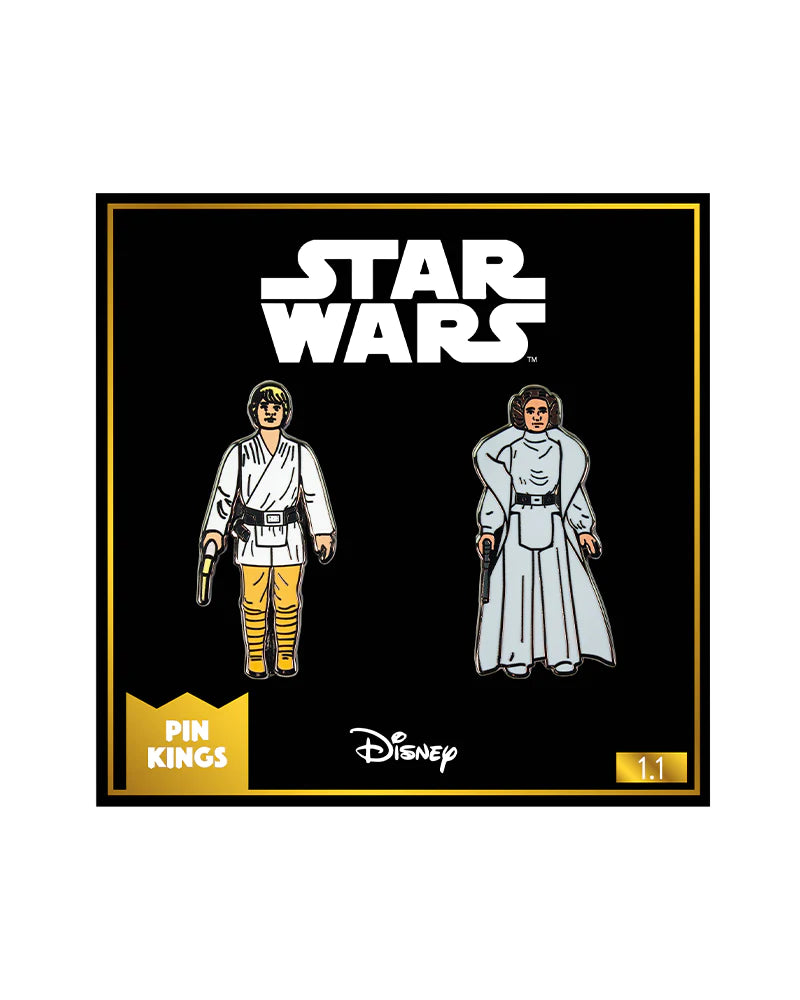 Star Wars Luke Skywalker and Princess Leia Enamel Pin Badge Set