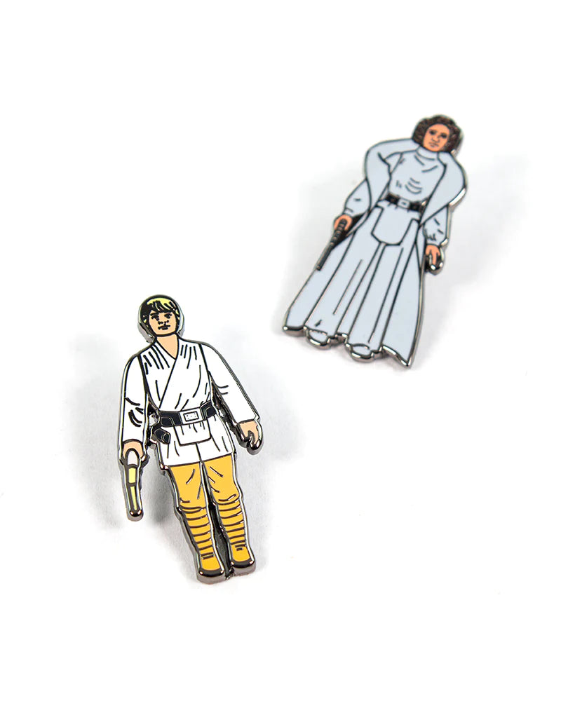 Star Wars Luke Skywalker and Princess Leia Enamel Pin Badge Set