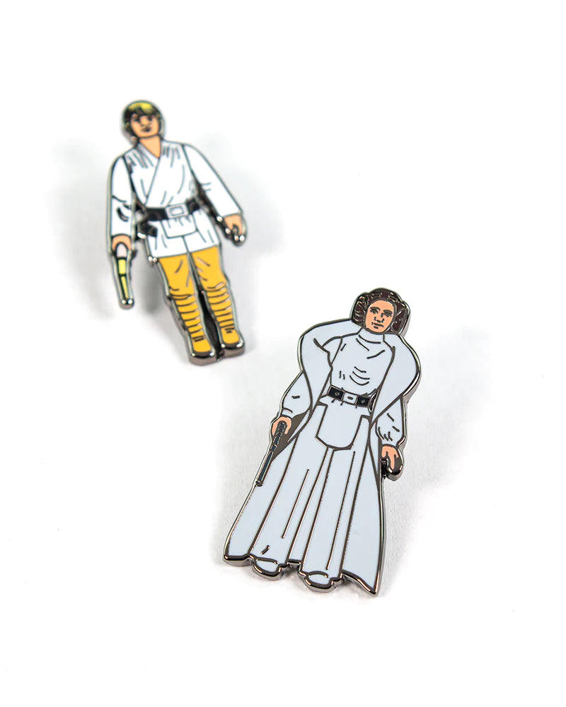 Star Wars Luke Skywalker and Princess Leia Enamel Pin Badge Set