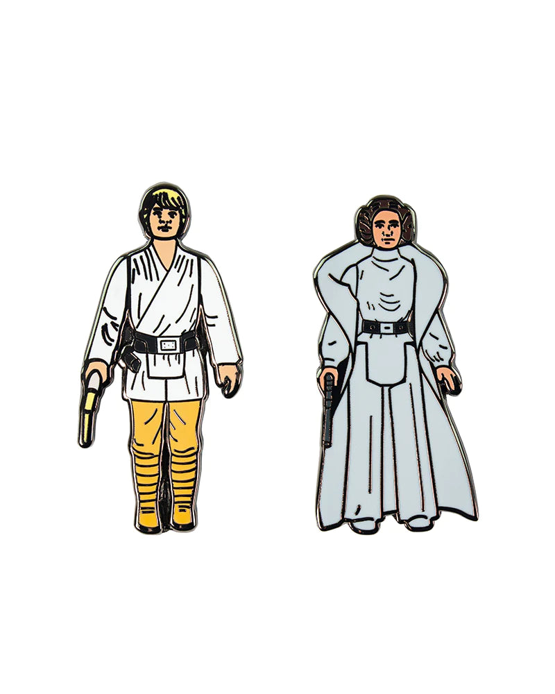 Star Wars Luke Skywalker and Princess Leia Enamel Pin Badge Set
