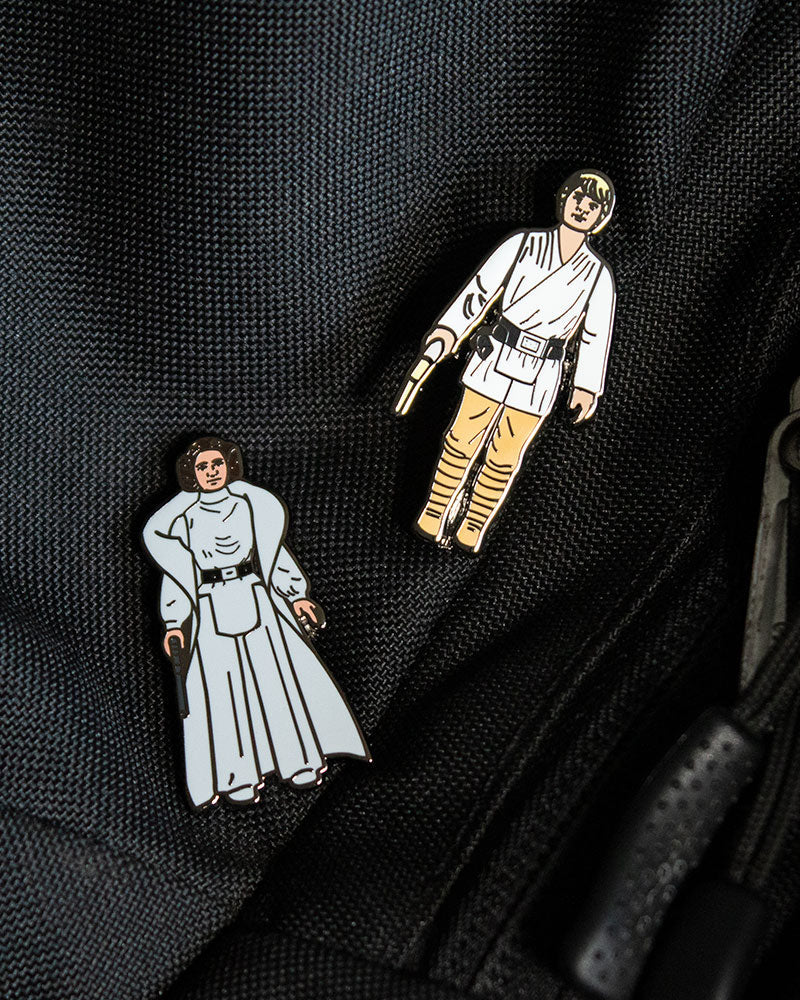 Star Wars Luke Skywalker and Princess Leia Enamel Pin Badge Set