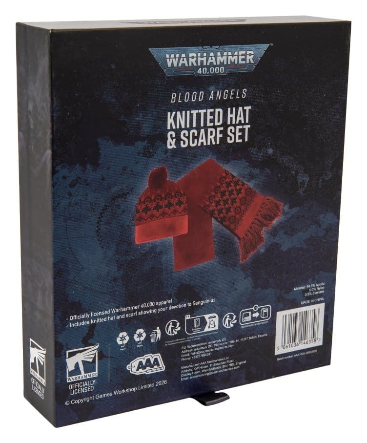 Warhammer 40,000 Knitted Hat & Scarf Set Blood Angels 27 cm