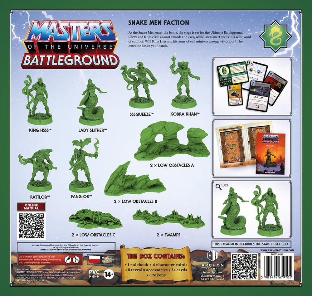 Masters of the Universe: Battleground Miniatures Game Wave 8: Snake Men Faction *Spanish Version*