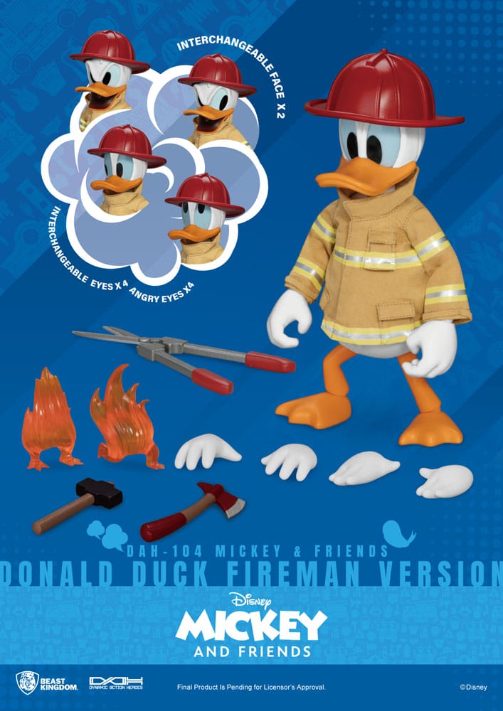 Disney Mickey & Friends Donald Duck Fireman Ver. 24cm Dynamic 8ction Heroes 1/9 Scale Action Figure