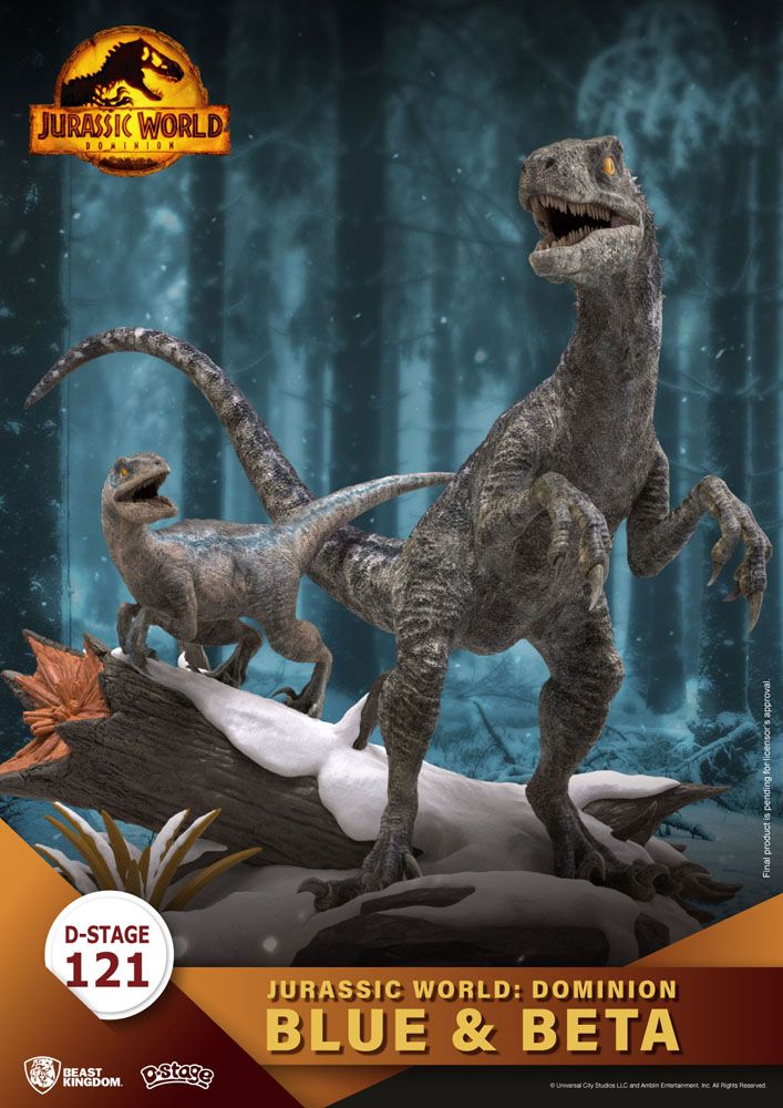Jurassic World Dominion D-Stage Blue & Beta 13 cm Reproduction PVC Diorama