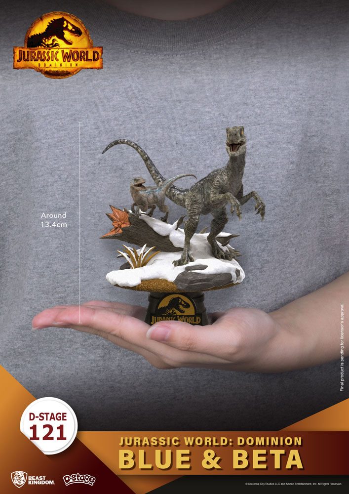 Jurassic World Dominion D-Stage Blue & Beta 13 cm Reproduction PVC Diorama