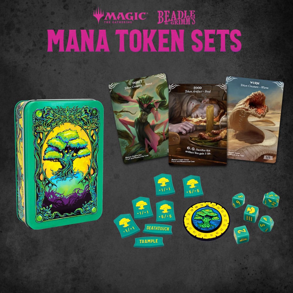 Magic the Gathering Green Mana Dice and Token Pack