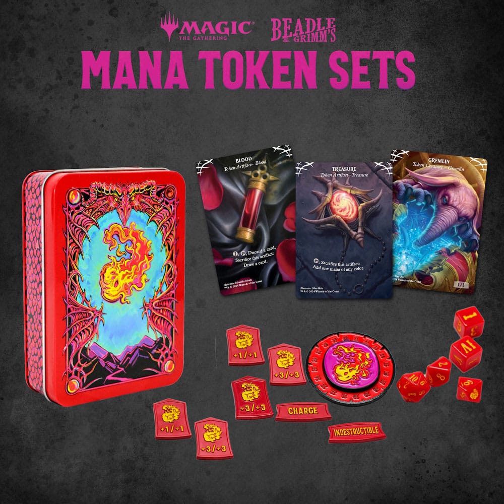 Magic the Gathering Red Mana Dice and Token Pack