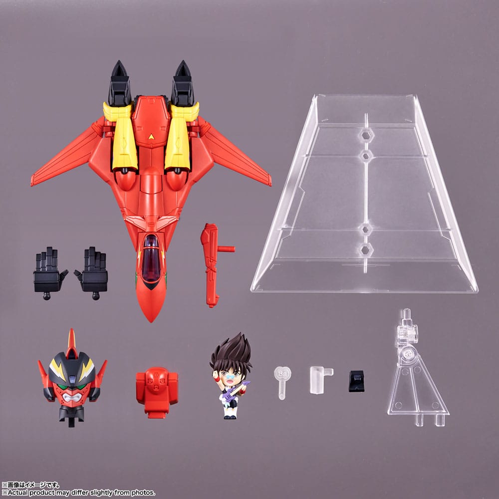 Macross 7 VF-19 Custom Fire Valkyrie with Basara Nekki 11 cm Tiny Session Vehicle mit Action Figure