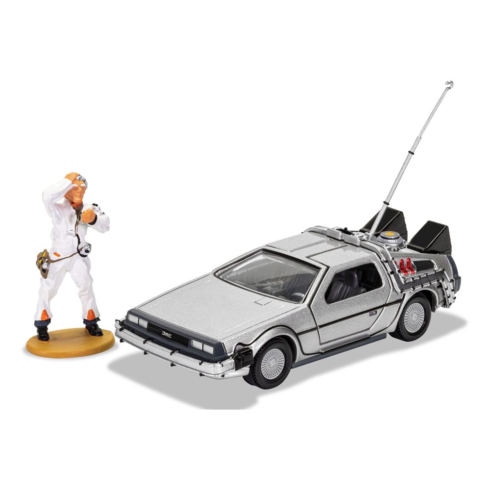Back to the Future DeLorean and Doc Brown 1/36 Scale Diecast Model and Figure