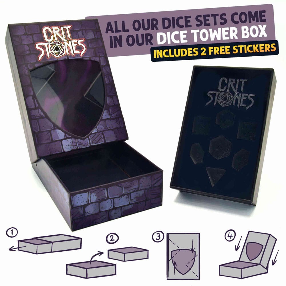 CritStones Liquid Core Dice Set Fantasia Fluid Electroplated (7)