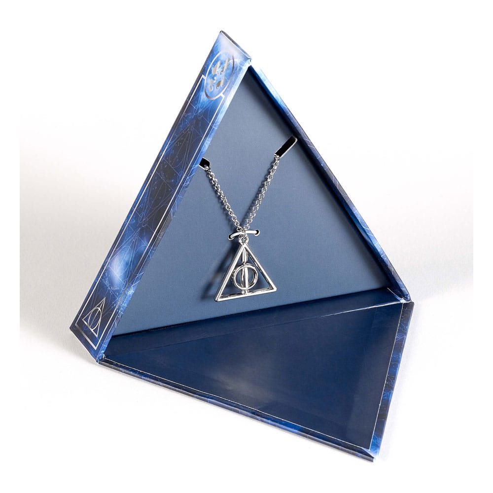 Harry Potter: Deathly Hallows spinning Necklace Gift Set (Silver Tone)