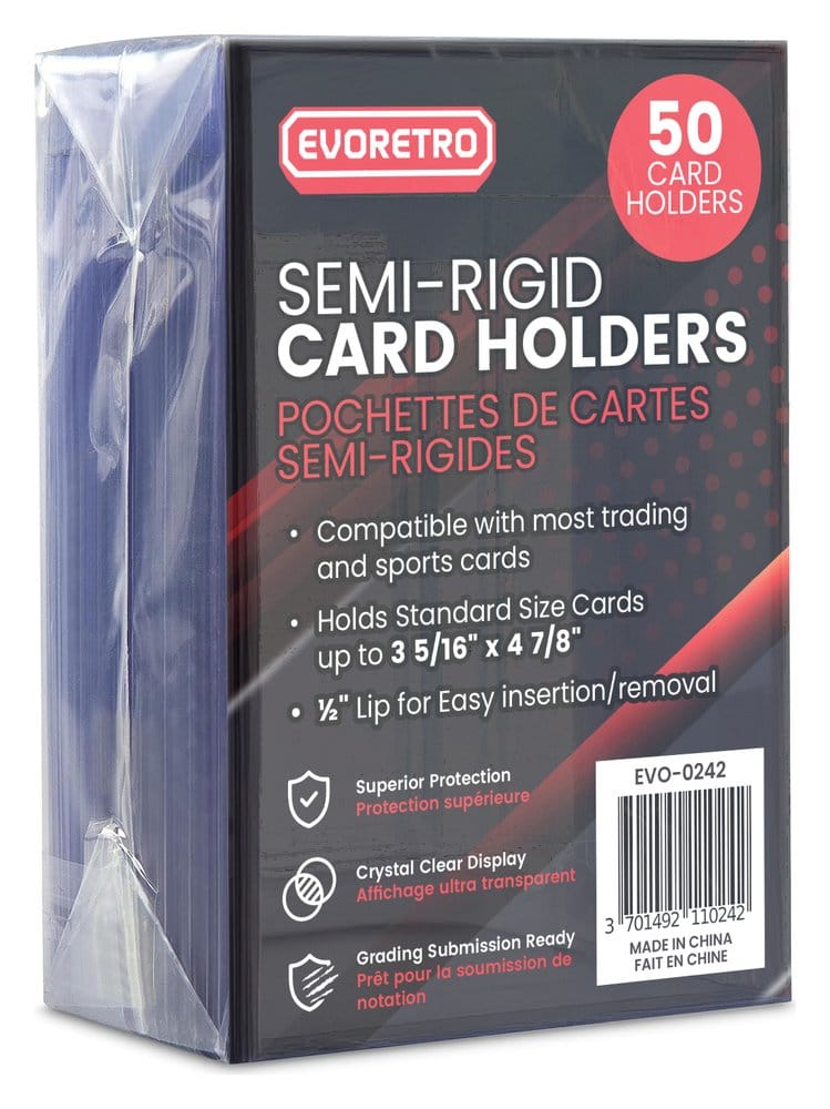 Evoretro Card Holders 50-Pack Semi-Rigid 8 x 12 cm