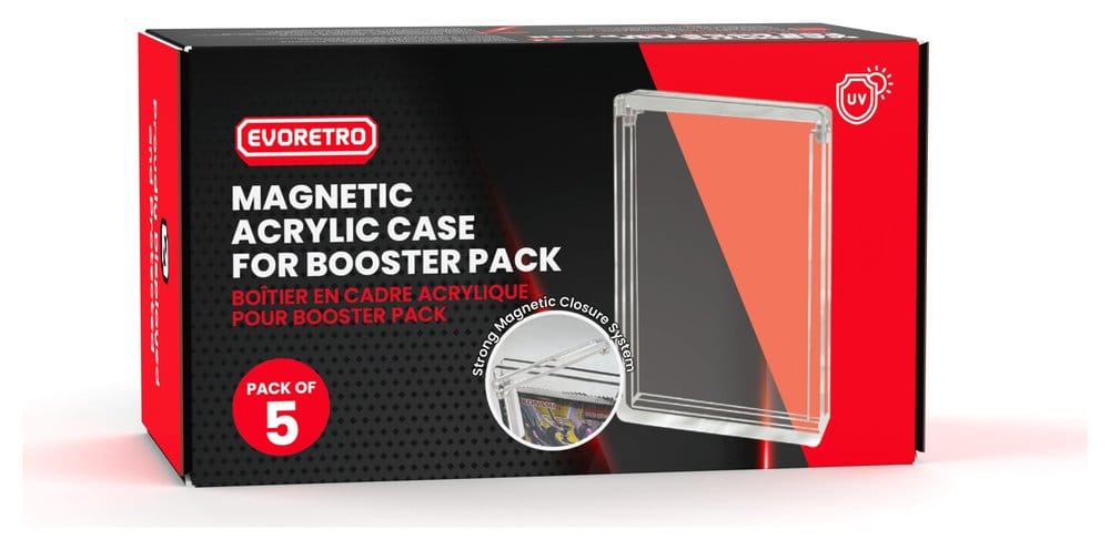 Evoretro Acrylic Display Case 5-Pack for Booster Packs