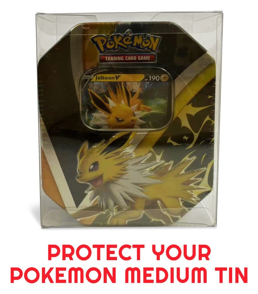Evoretro PET Protectors 5-Pack for Pokémon Medium Tins 12x8x15cm