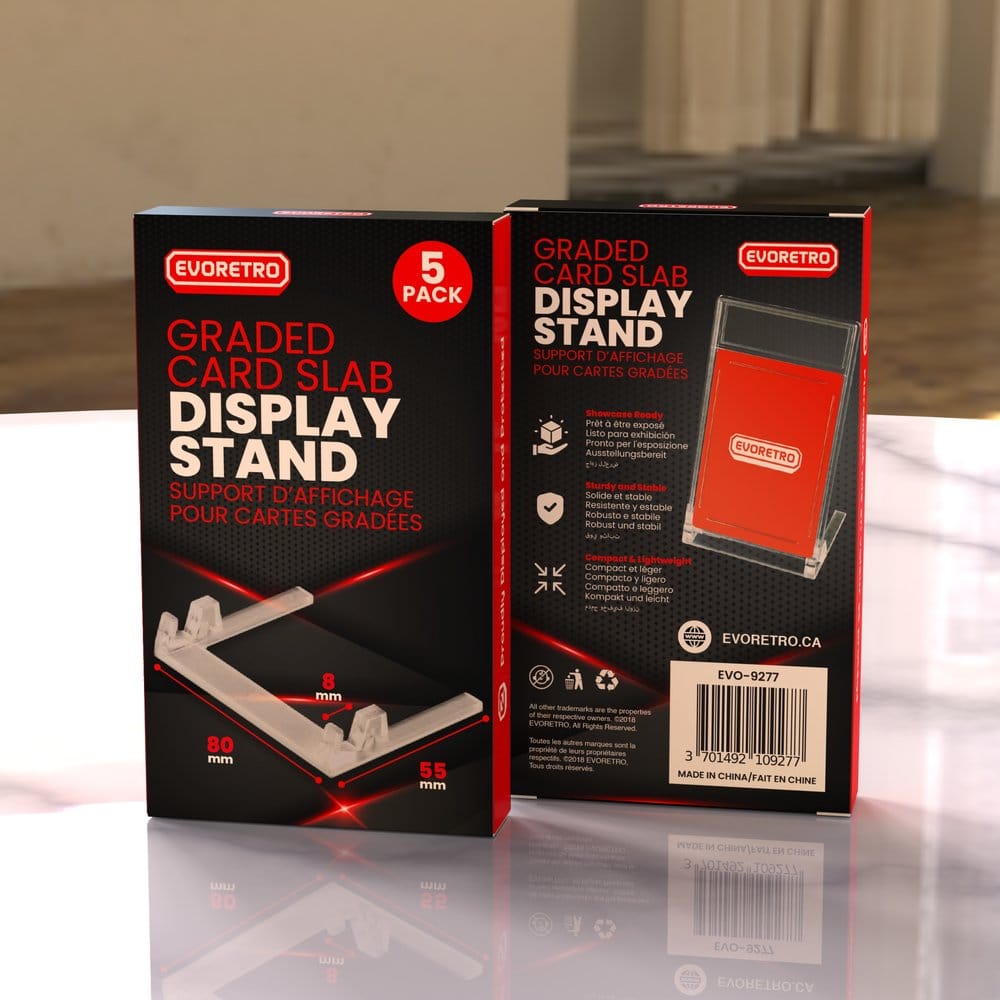 Evoretro Display Stands 5-Pack for Graded Cards Slabs Transparent