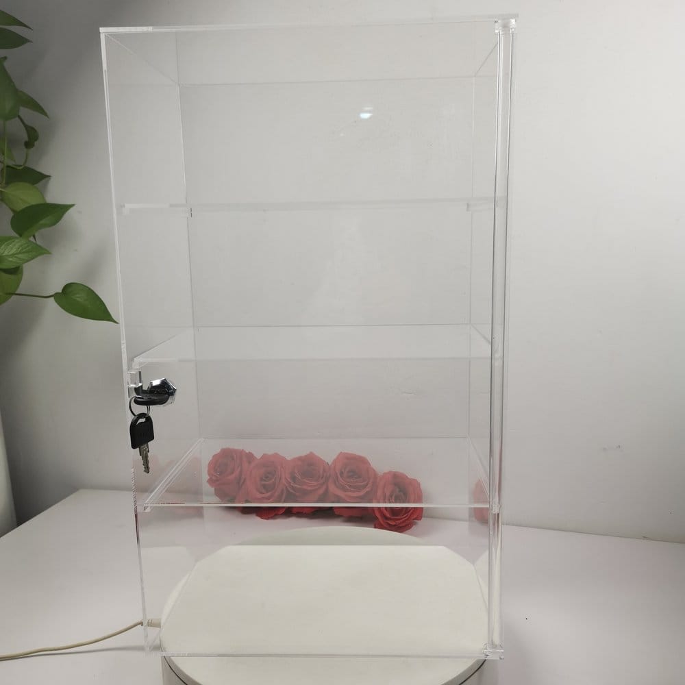 Evoretro 4-Tier Locking Acrylic Tiered Countertop Showcase Display Case