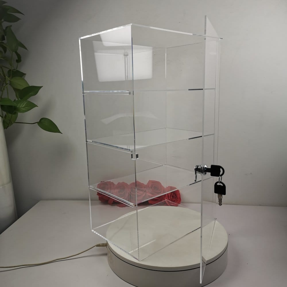 Evoretro 4-Tier Locking Acrylic Tiered Countertop Showcase Display Case
