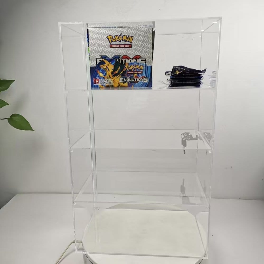 Evoretro 4-Tier Locking Acrylic Tiered Countertop Showcase Display Case