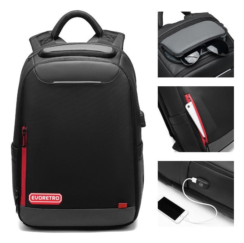 Evoretro Travel Backpack and Mini-Carrying Case Bundle Kit Black