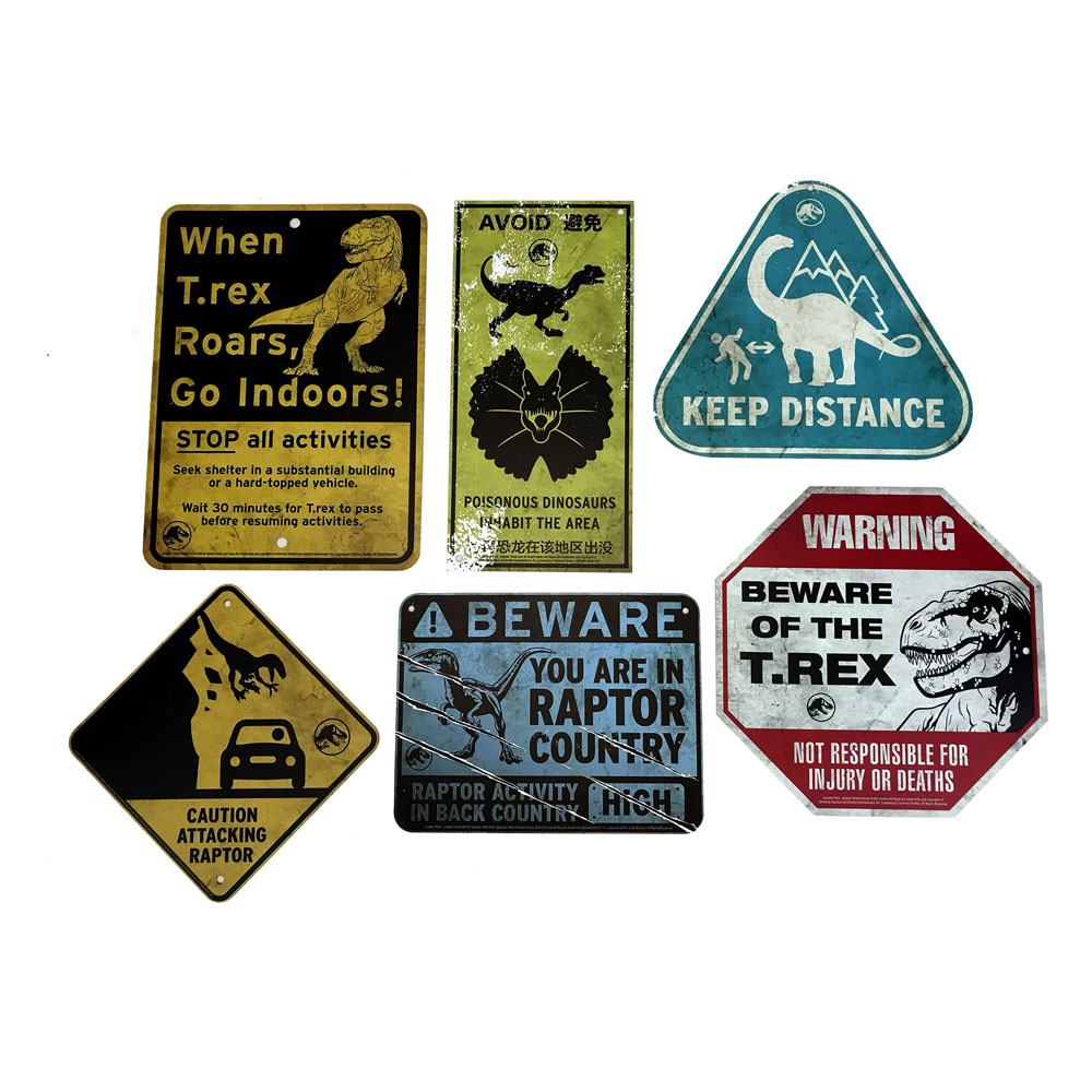 Jurassic Park Jurassic World Scaled Replica Warning Signs