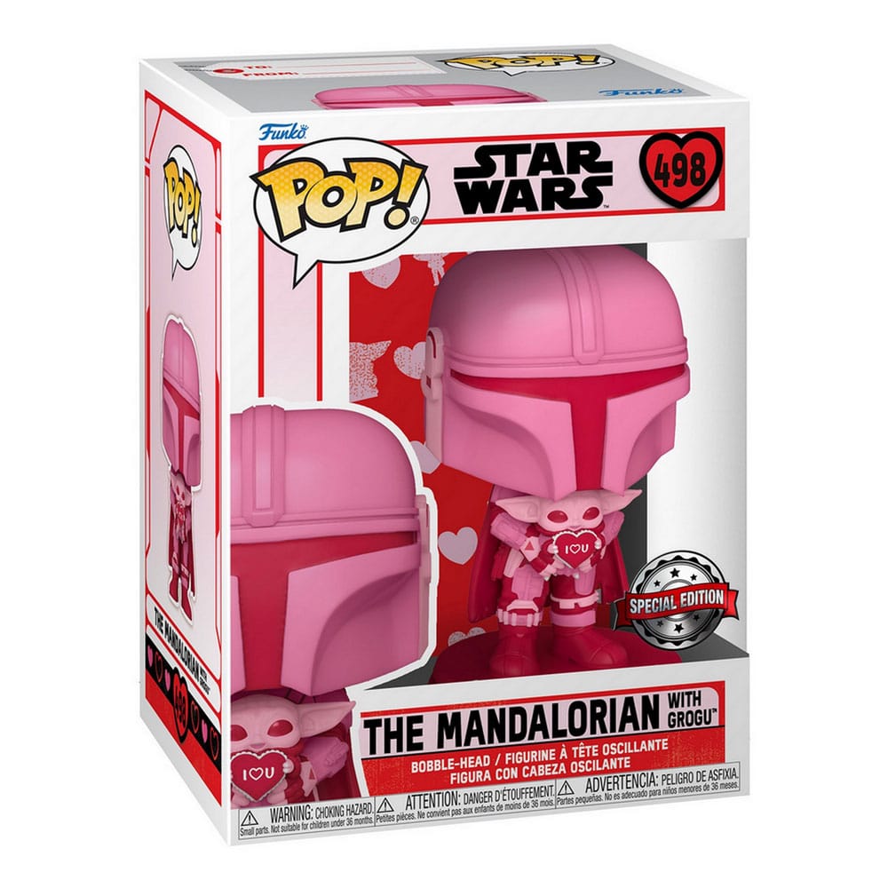 Star Wars The Mandalorian (With Grogu) (Valentine's Edition) Funko Pop! Vinyl Figure #498