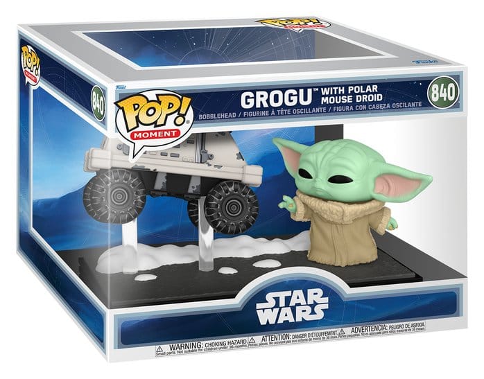 Star Wars: The Mandalorian and Grogu POP! Moment Vinyl Figures Grogu with Polar Mouse Droid 9 cm