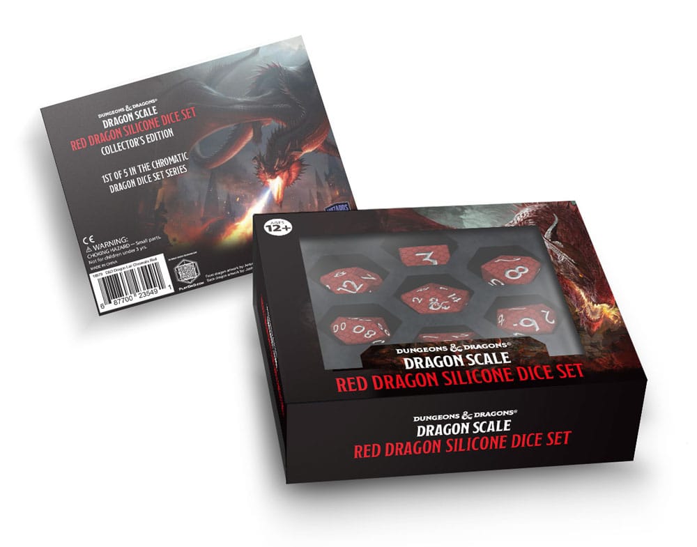 Dungeons & Dragons Premium Silicon Dice Set Dragon Scale Red (7)