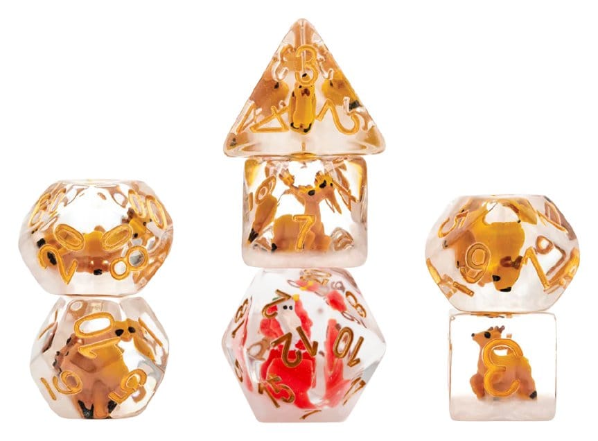Christmas Resin Dice Set Reindeer & Santa