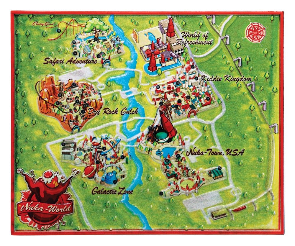 Fallout Replica Metal Map Nuka-World Limited Edition 16 x 13 cm