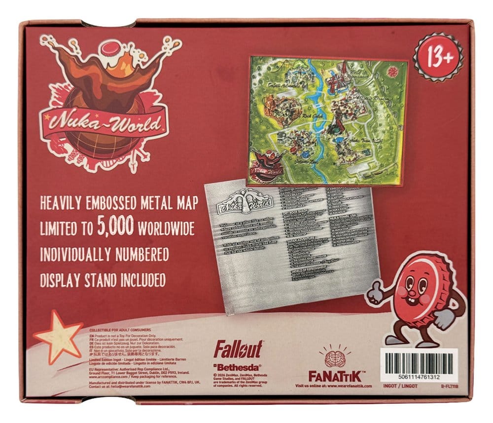 Fallout Replica Metal Map Nuka-World Limited Edition 16 x 13 cm