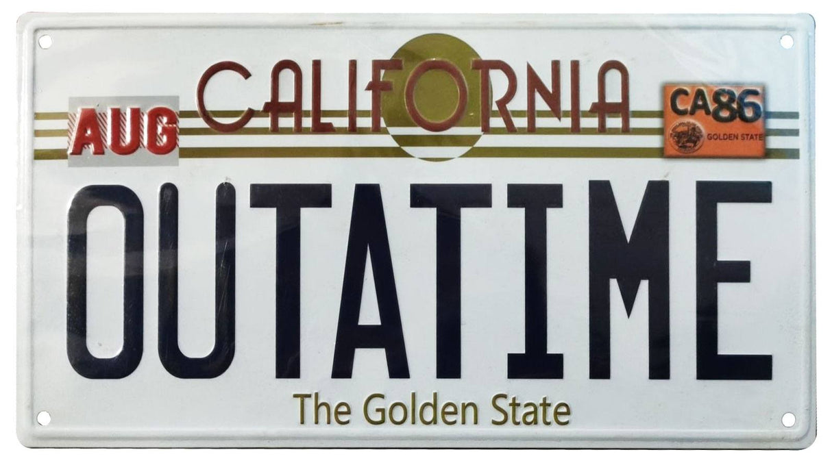 Back To The Future ´Outatime´ DeLorean License Plate Metal Sign