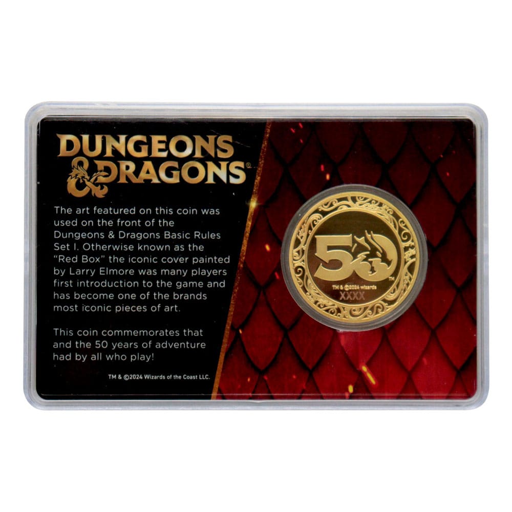 Dungeons & Dragons 50th Anniversary with Colour Print 24k Gold Plated Edition 4 cm Collectable Coin