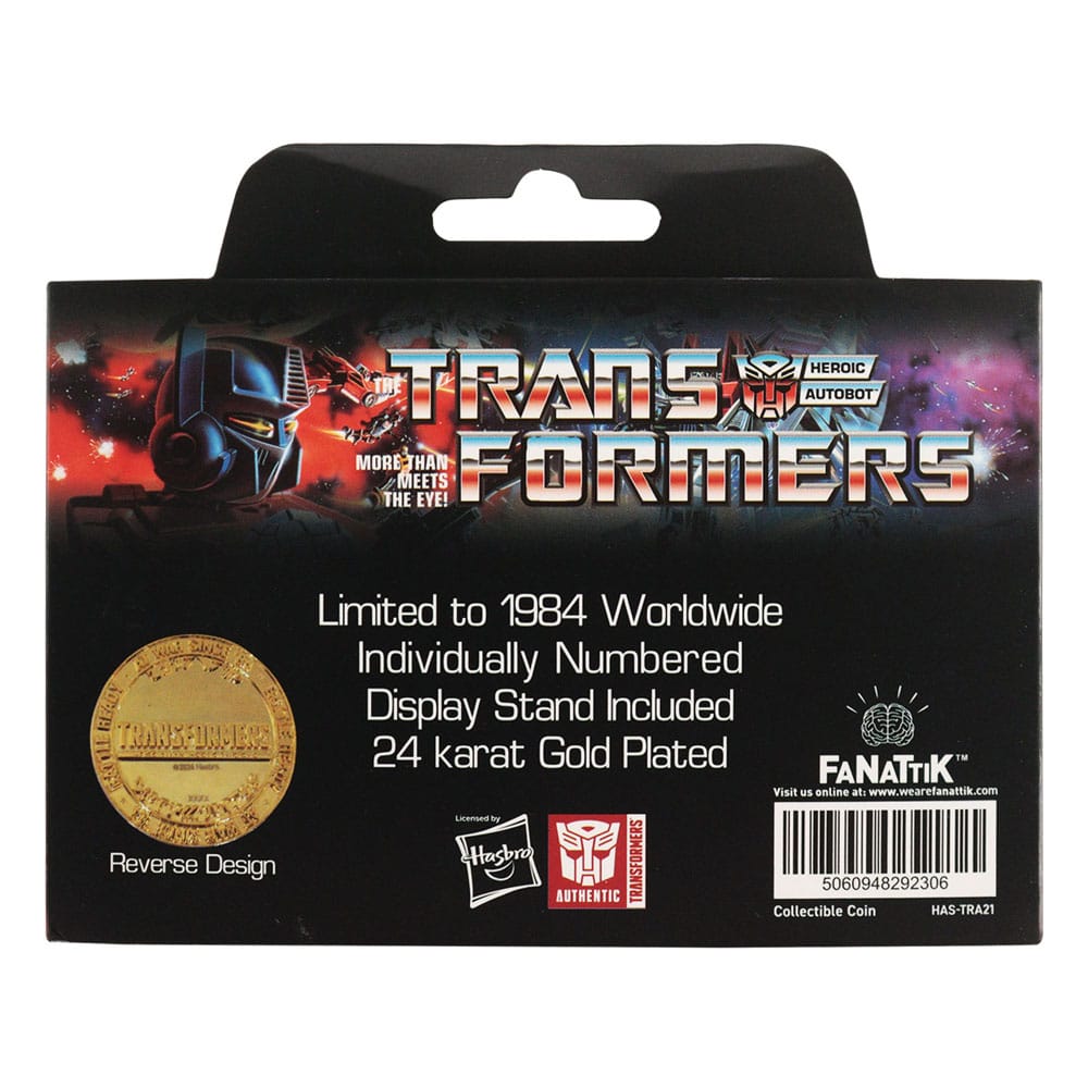 Transformers 40th Anniversary 24k Gold Plated Edition 4 cm Collectable Coin