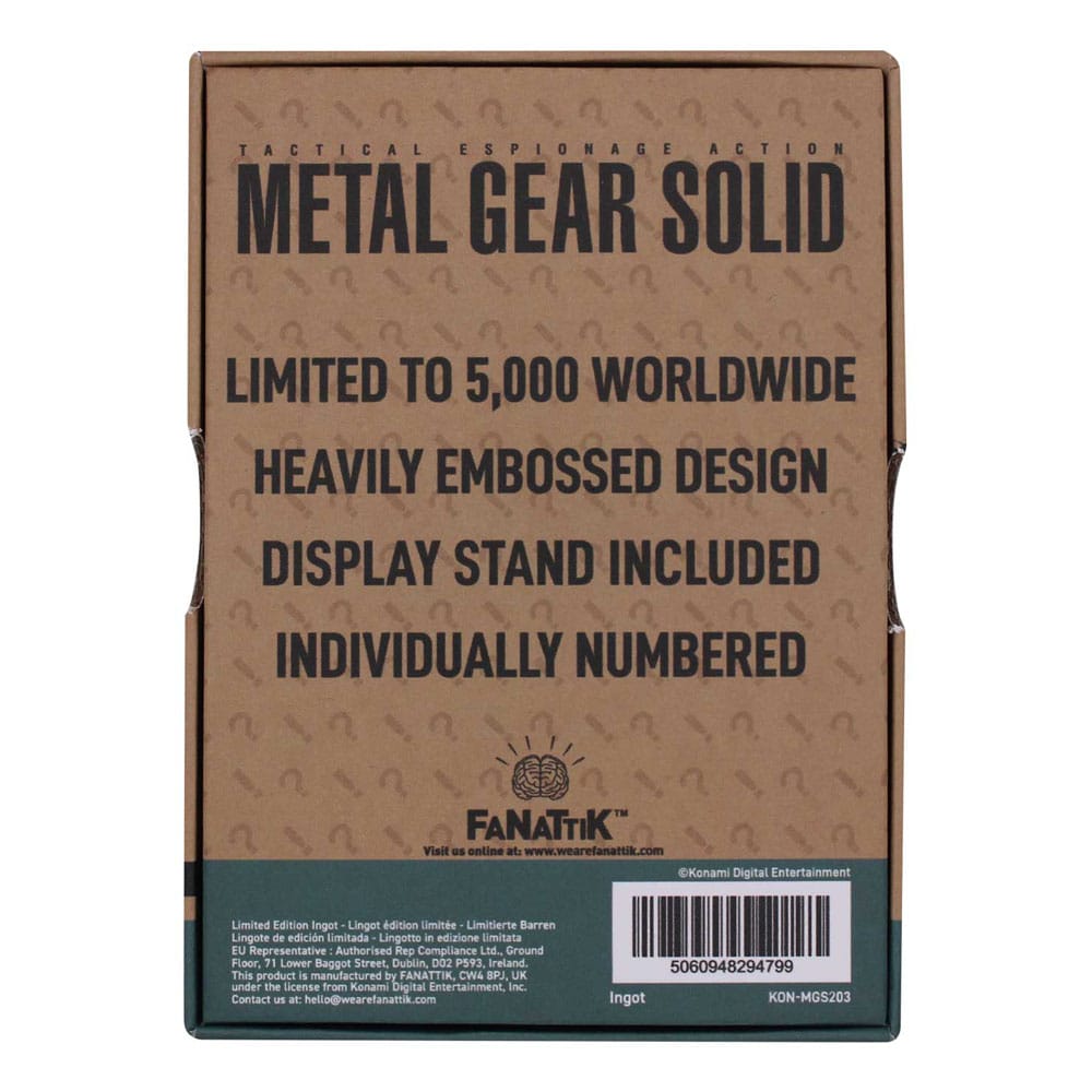 Metal Gear Solid 2 Raiden Limited Edition Ingot