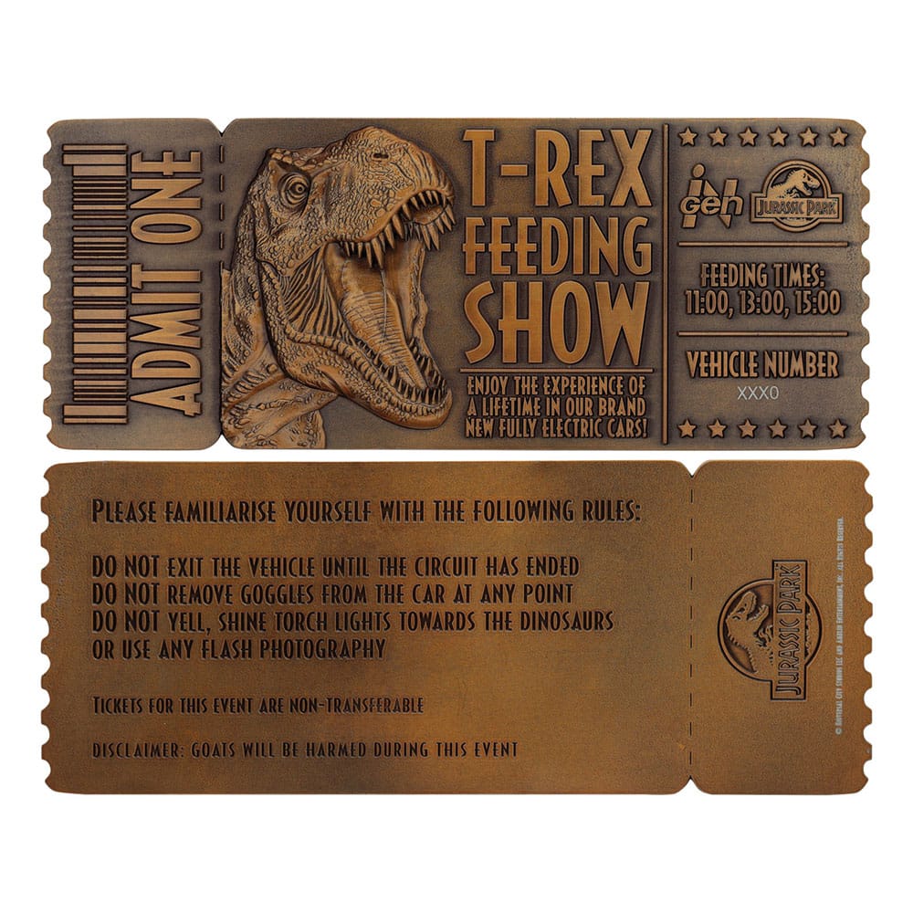 Jurassic Park Feeding Show Ticket 1/1 Replica
