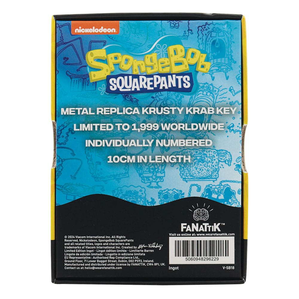 SpongeBob SquarePants Crusty Crab Key 24k Gold Plated Replica