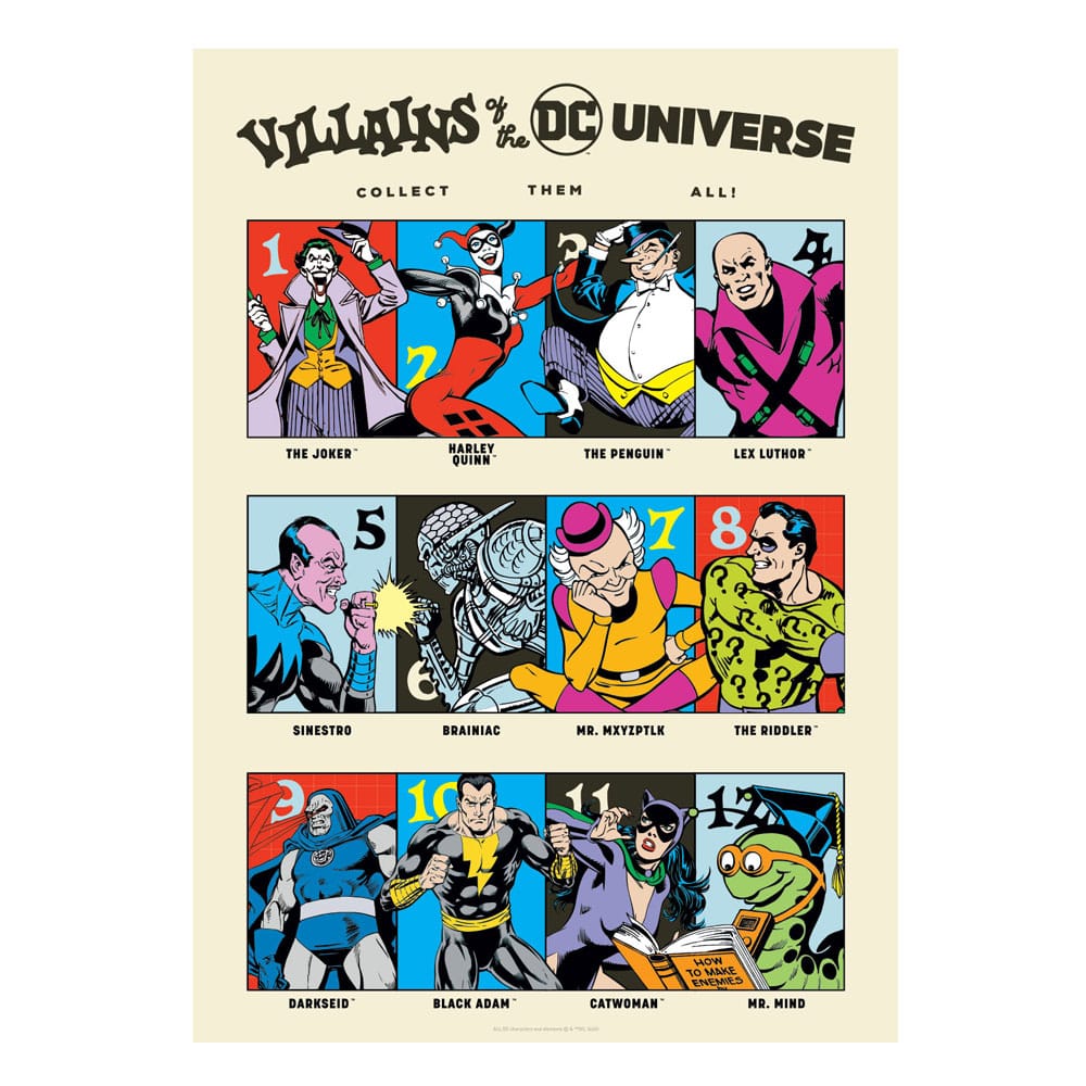 DC Comis 90th Anniversary Villains Limited Edition 42 x 30 cm Art Print