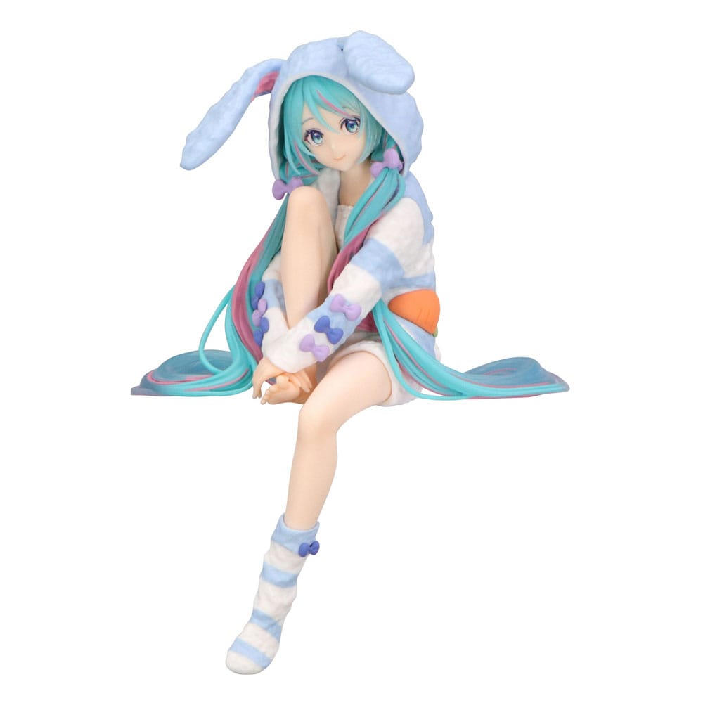 Hatsune Miku Noodle Stopper Rabbit Ear Hood Pajama Blue Color Ver. 14 cm PVC Statue