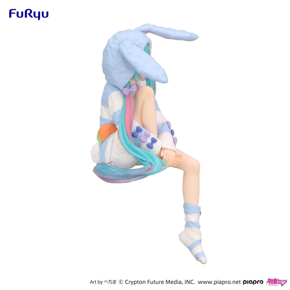 Hatsune Miku Noodle Stopper Rabbit Ear Hood Pajama Blue Color Ver. 14 cm PVC Statue