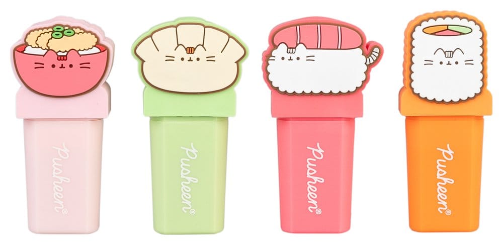 Pusheen Highlighters with Topper Sushi Roll Set of 4