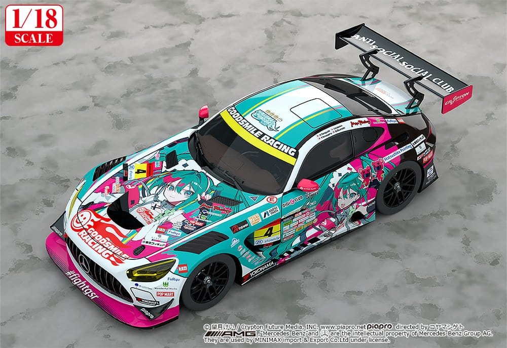 Hatsune Miku GT Project Vehicle 1/18 Good Smile Hatsune Miku AMG 2025 Season Opening Ver. 26 cm