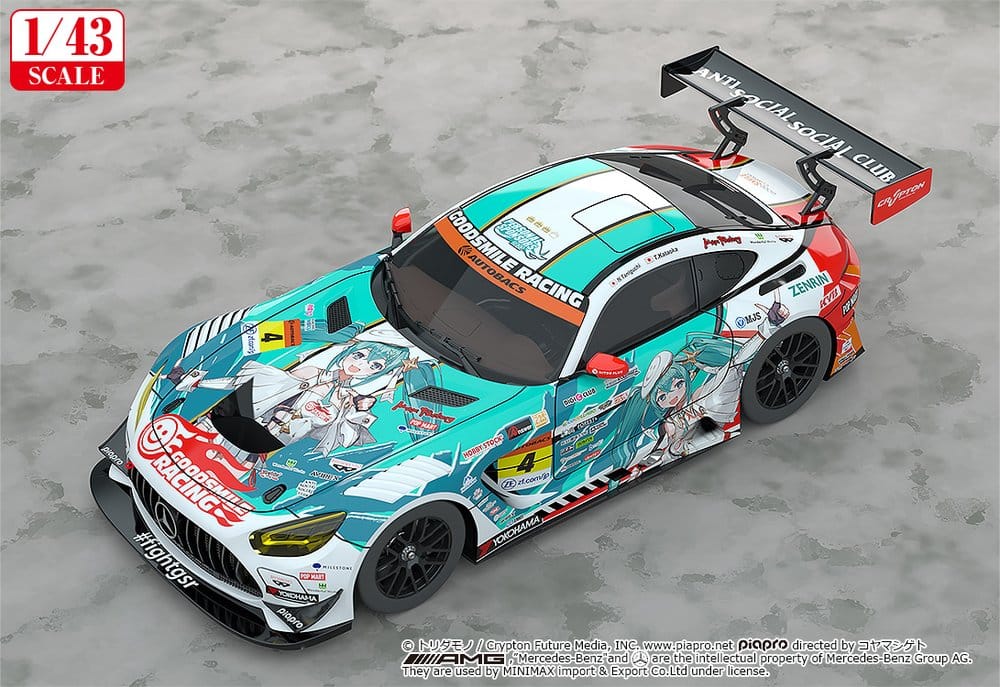 Hatsune Miku GT Project Vehicle 1/43 Good Smile Hatsune Miku AMG 2023 Season Opening Ver. 11 cm